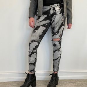 Zara Black Bleached Skinny Jeans